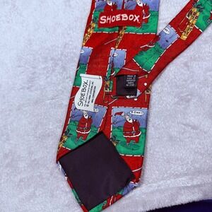Shoebox Hallmark Golf Santa Christmas Novelty Necktie‎ Holiday Gift